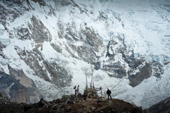 Le camp de base sud du Kangchenjunga au Népal