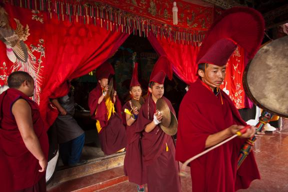 Cérémonies religieuses (Cham) au Tibet oriental en Chine