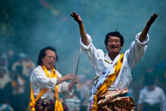 Fête Chamanique (Lurol) en Amdo au Tibet oriental en Chine