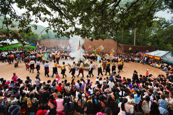 Fête Chamanique (Lurol) en Amdo au Tibet oriental en Chine