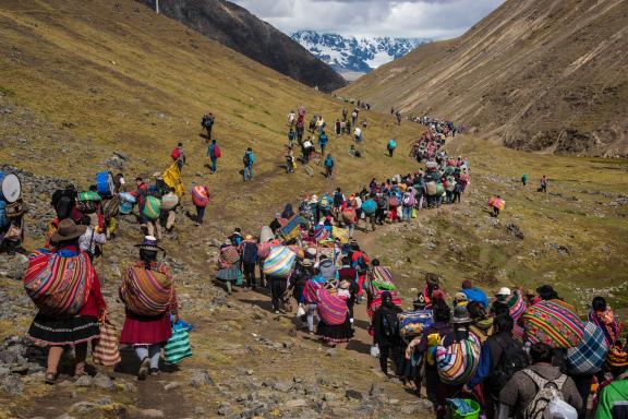 Pendant le pèlerinage du Qoyllur'iti dans la région de Cusco au Pérou