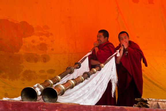 Cérémonies religieuses (Cham) au Tibet oriental en Chine