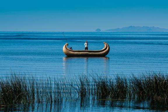 Les iles Titinos sur le lac Titicaca dans la région de Puno au Pérou