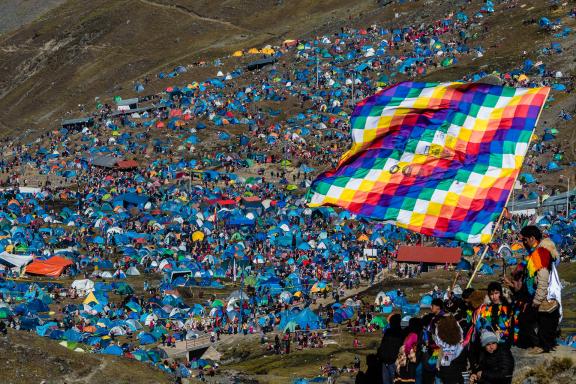 Pendant le pèlerinage du Qoyllur'iti dans la région de Cusco au Pérou