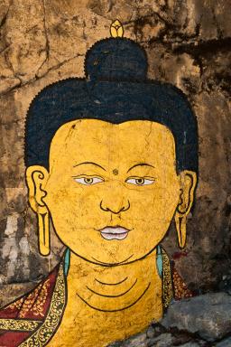 Peinture du bouddha Sakyamuni au Bhoutan
