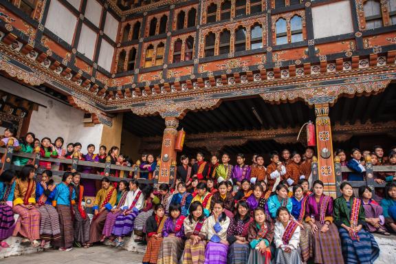 Cérémonie au dzong de Mongar au Bhoutan