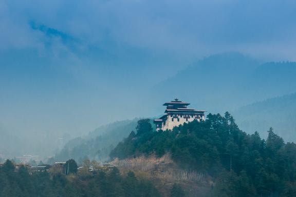 Le dzong de Jakar dans la région de Bhumthang au Bhoutan