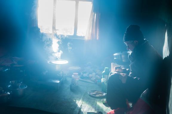 Le village de Pishu au Zanskar en hiver en Himalaya en Inde