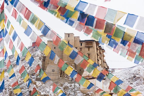 Palais royal de Leh au Ladakh en hiver en Himalaya en Inde