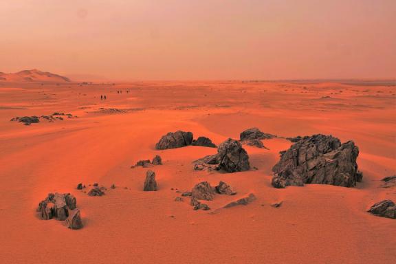 Trek sur un reg en Maurtianie