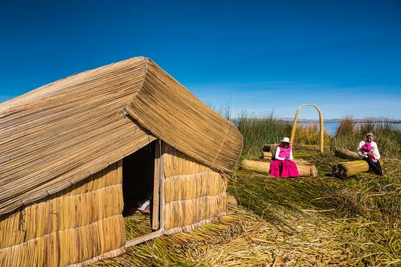 Les iles Titinos sur le lac Titicaca dans la région de Puno au Pérou