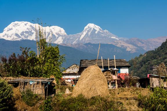 Village de Luwang village près du Mardi Himal dans la région de Pokhara au Népal