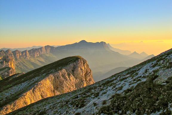 Trekking avec un lever de soleil au grand Veymont