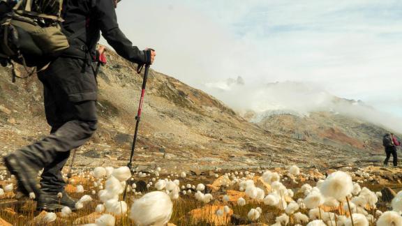 Trek en chemin vers le village de pêcheur de Kuummuit sur la côte est