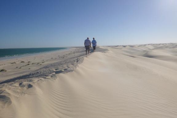 trekking dans le désert blanc de la côte omanaise
