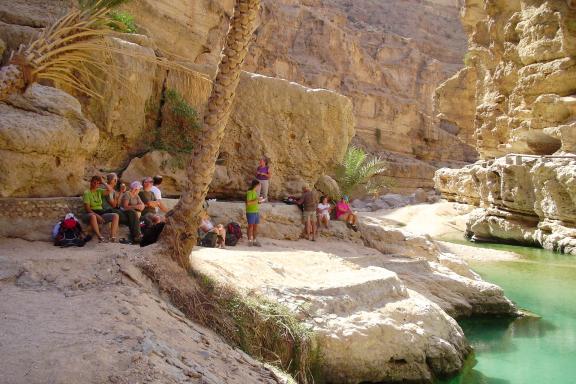 randonnée vers le wadi Shab en Oman