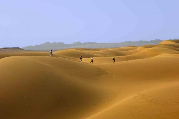 Trekking dans les dunes de la région des Golden Dunes
