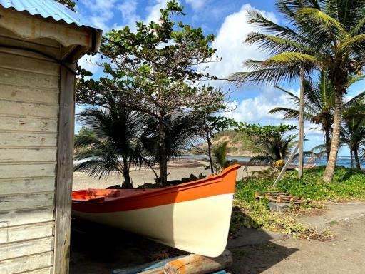 Case et bateau de pêcheurs en Martinique