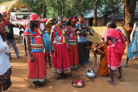 Rencontre avec des participants à la fête de Madai au Chhattisgarh