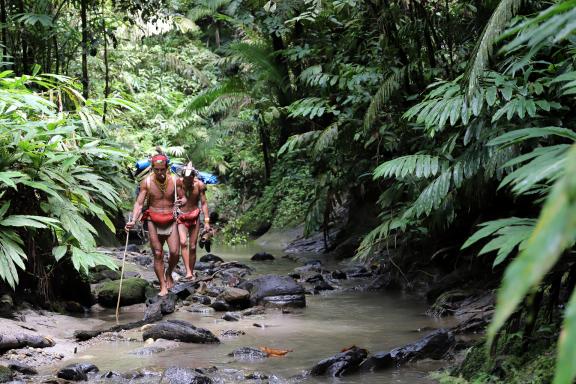 Trek avec des chamans mentawaï vers la région des Sakuddei sur l'île de Siberut