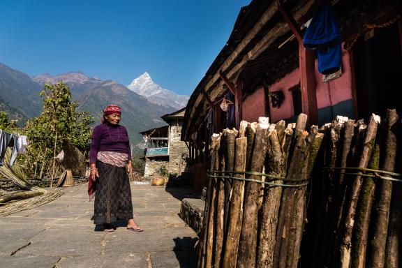 Village de Garchok village près du Mardi Himal dans la région de Pokhara au Népal