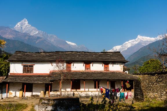 Village de Garchok village près du Mardi Himal dans la région de Pokhara au Népal