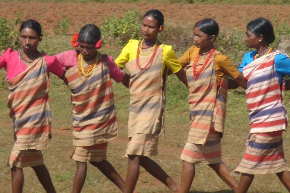 Rencontre de villageoisnes du peuple gond au Madhya Pradesh