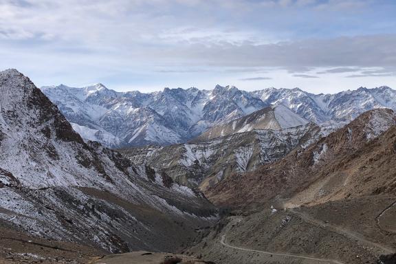 Habitat des panthères des neiges au ladakh, en Inde