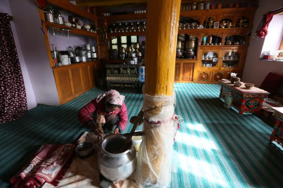 Dans une maison au Ladakh, en Inde