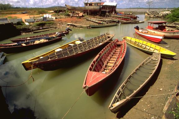 Pirogues dans le port de Cayenne