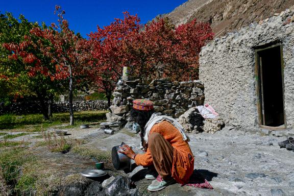 Sultana bergère à Band-e-Sar Shimshal au Pakistan