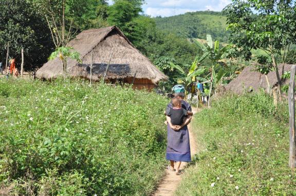 Trek vers un village khamu dans le bassin de la rivière Nam Ou
