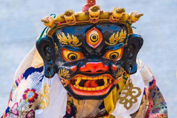 India, Kashmir, Ladakh, Leh, Likir monastery, religious mask dance performed by the monk's