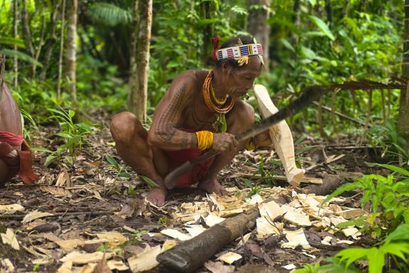 Rencontres et activité de création de totem chez les hommes-fleurs Mentawaï de Siberut