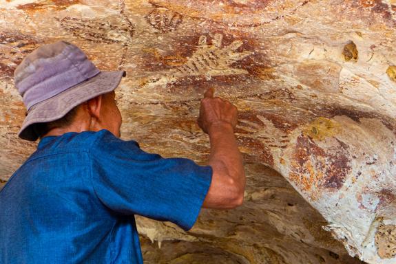 Découverte de peintures préhistoriques de la grotte Tewet à Kalimantan sur l'ile de Bornéo