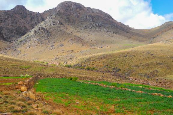 Trekking en montée d'un col dans la valée du Drâa