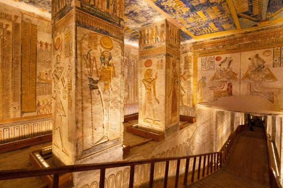 Luxor, Egypt -  17 March 2023 : tomb of Ramesses VI in The Valley of Kings . Luxor . Egypt.